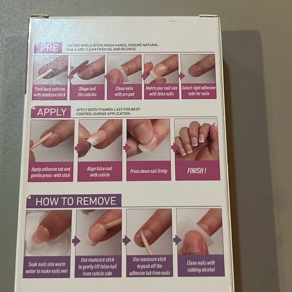 Vamony Red and White Press On Nails DYI NEW - Picture 2 of 4